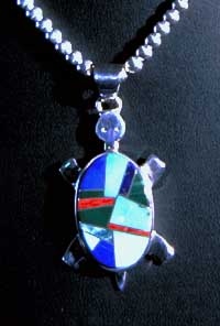 Turtle Shaped Inlayed Pendant