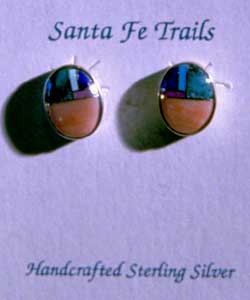 Inlayed Semi-Precious Earrings