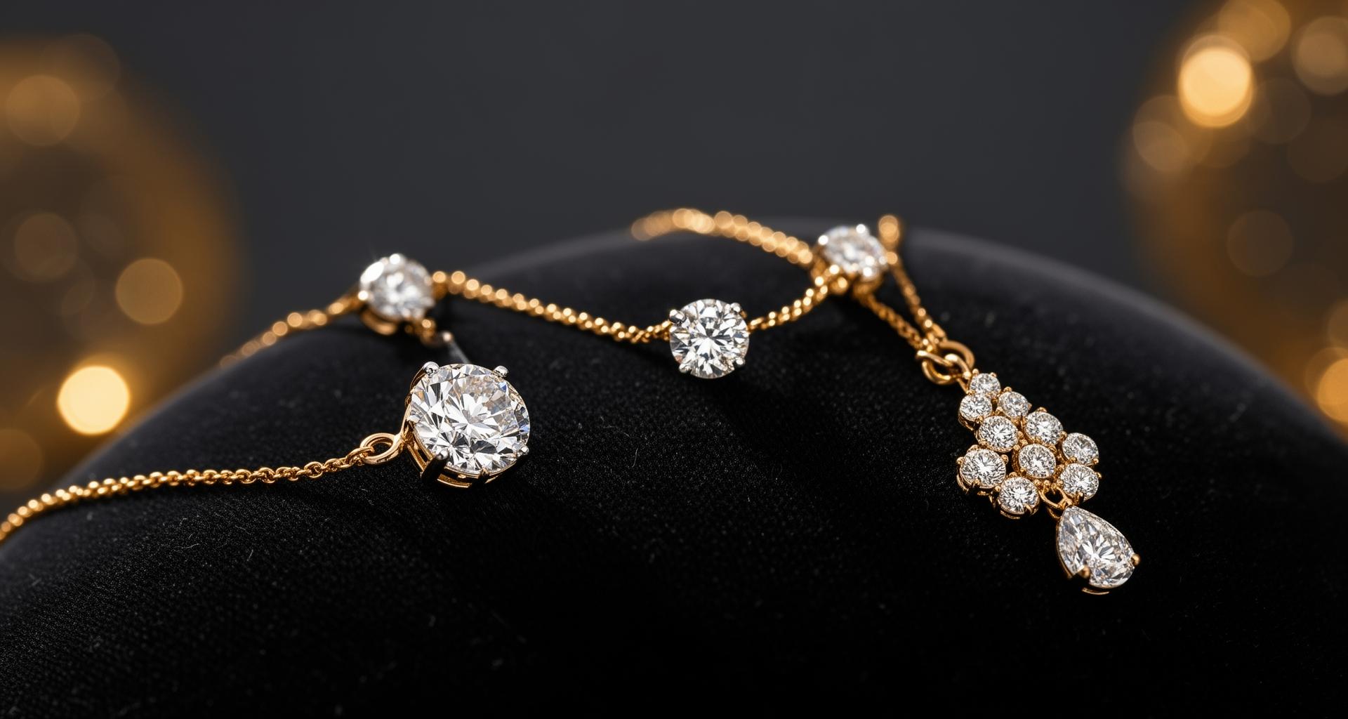 Luxury jewelry on black velvet